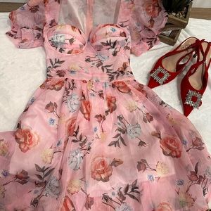 Padded Floral Mini dress